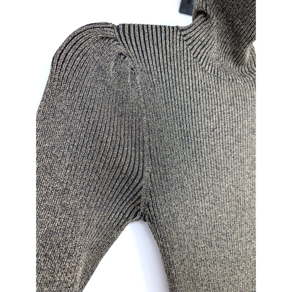 Ali & Jay Shine Bright Metallic Ribbed Turtleneck Sweater Dress Medium Holiday - Picture 6 of 13